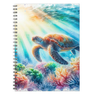 Under the ocean sea turtle notebook