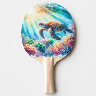 Under the ocean sea turtle ping pong paddle