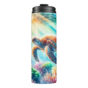 Under the ocean sea turtle thermal tumbler