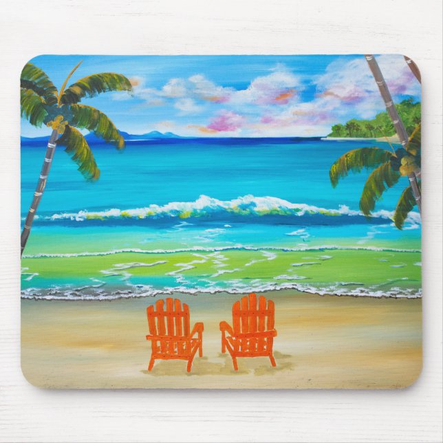 Under The Palm Trees Mouse Pad (Front)