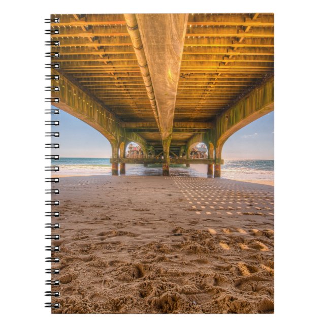 Under the Pier, Ocean and Beach, Blue Sky Notebook (Front)