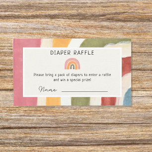 Under the Rainbow Diaper Raffle Boho Baby Shower Enclosure Card