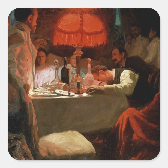 Under the Red Light, c.1910 Square Sticker (Front)