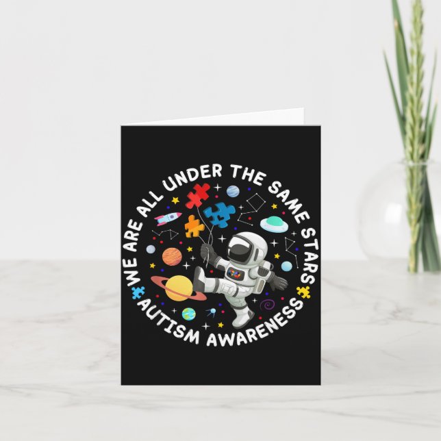 Under The Same Stars Space Autism Awareness Card (Front)