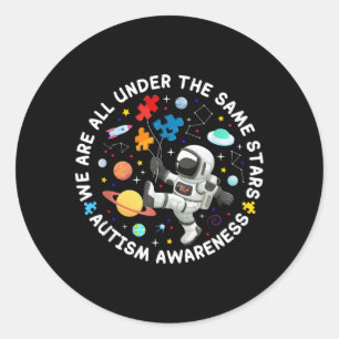 Under The Same Stars Space Autism Awareness Classic Round Sticker