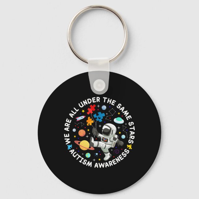 Under The Same Stars Space Autism Awareness Key Ring (Front)