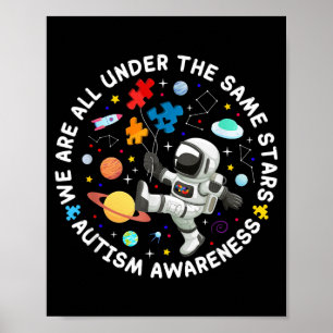 Under The Same Stars Space Autism Awareness Poster