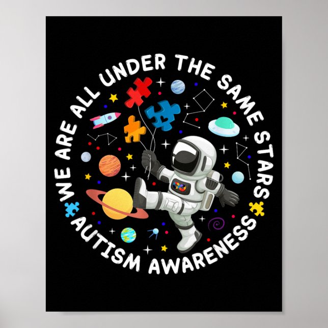 Under The Same Stars Space Autism Awareness Poster (Front)