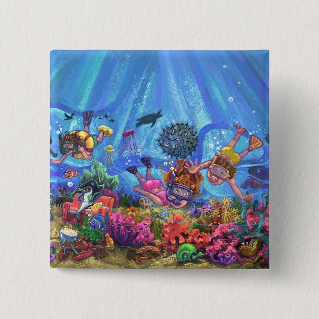 Under the Sea 15 Cm Square Badge (Front)