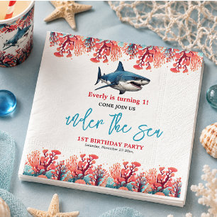 Under the Sea 1st Birthday Party Napkin