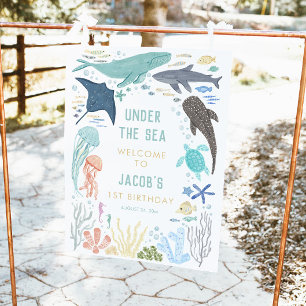 Under The Sea 1st Birthday Welcome Poster