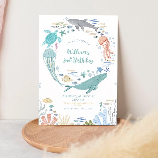 Under the Sea 2nd Birthday Invitation (Creator Uploaded)
