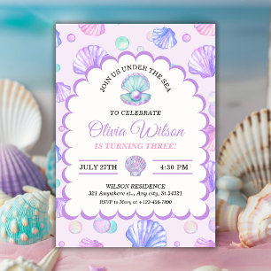 Under the Sea 3rd Birthday Girl Invitation