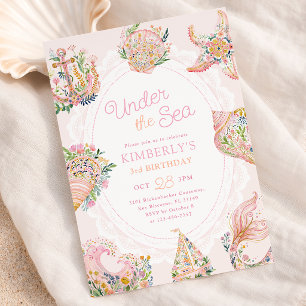 Under the Sea 3rd Birthday Invitation