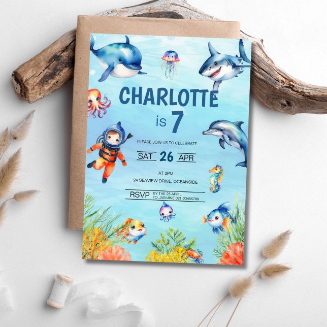 Under the Sea 7th Birthday Invitation (Creator Uploaded)