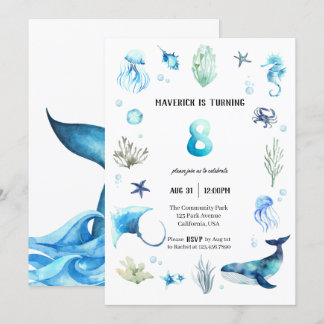 Under The Sea 8th Birthday Invitation