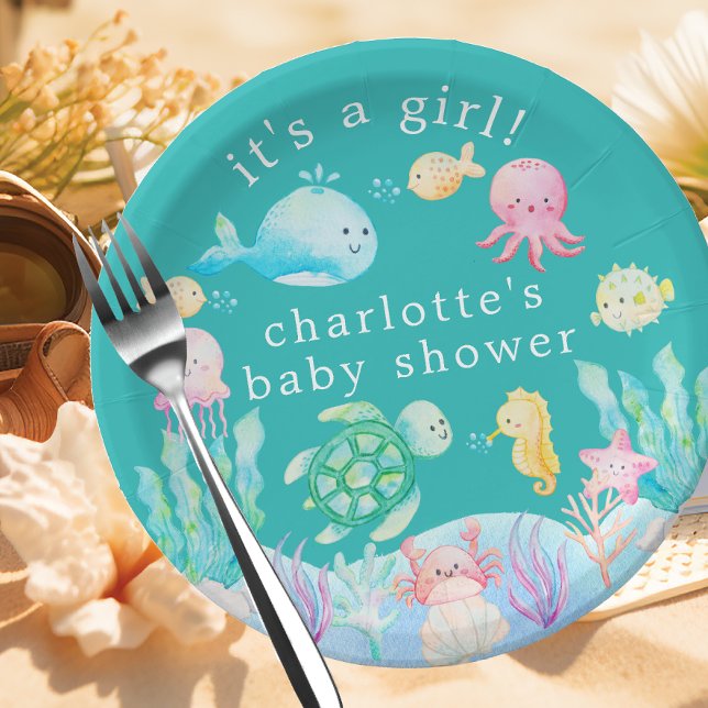 Under The Sea Adventure Baby Shower Paper Plate (Creator Uploaded)