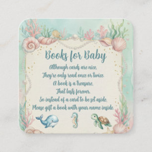 Under the Sea Animals Aquamarine Baby Shower Enclosure Card