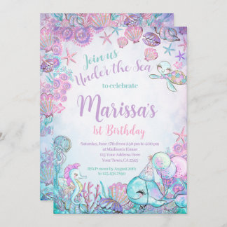 Under the Sea Animals Birthday Invitation