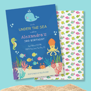 Under the Sea animals birthday Invitation