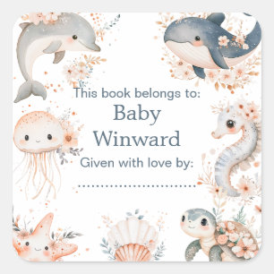 Under The Sea Animals Birthday Party Square Sticker