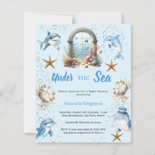 Under the sea animals boy Baby Shower invitation