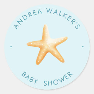 Under The Sea Animals Colourful Baby Shower  Classic Round Sticker