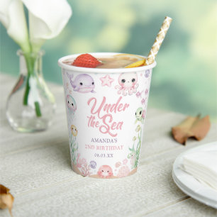 Under The Sea Animals Ocean 2nd Birthday Paper Cups
