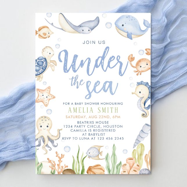 Under the sea animals ocean Baby Shower Invitation (Creator Uploaded)