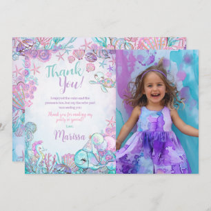 Under the Sea Animals Thank You Cards with Photo
