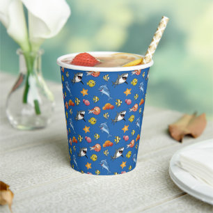 Under the Sea Animals, Underwater Ocean Pattern Paper Cups