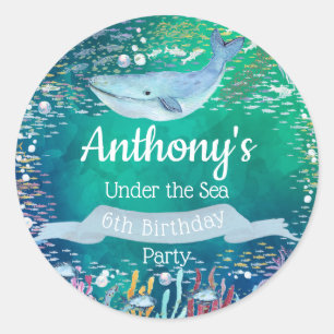 Under The Sea Any Age Birthday Classic Round Sticker
