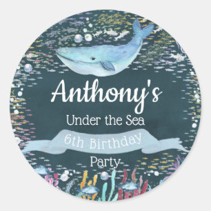 Under The Sea Any Age Birthday Classic Round Sticker
