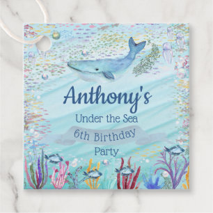 Under The Sea Any Age Birthday Favour Tags