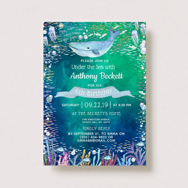 Under The Sea Any Age Birthday Invitations (Creator Uploaded)
