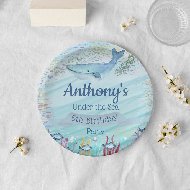 Under The Sea Any Age Birthday Paper Plate (Creator Uploaded)