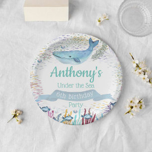 Under The Sea Any Age Birthday Paper Plate