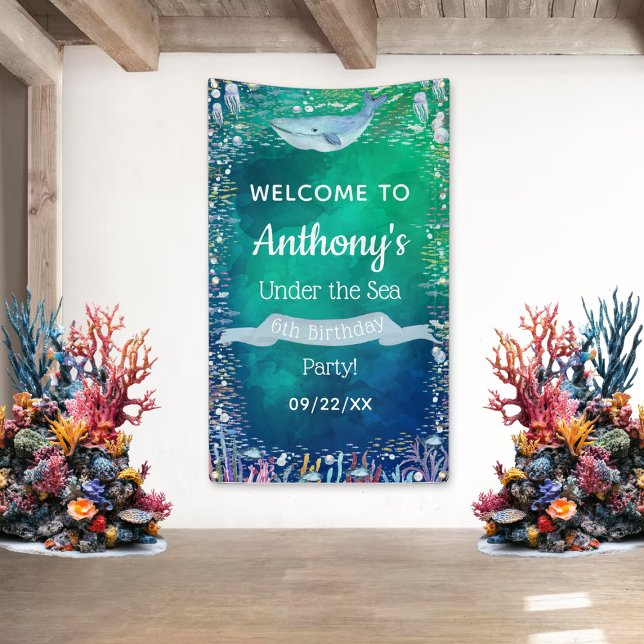 Under The Sea Any Age Birthday Party Welcome Banner (Creator Uploaded)