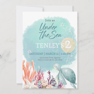 Under the Sea, ANY AGE, Editable, Splish Splash Invitation