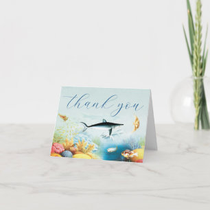 Under the Sea Aquarium Wedding Folded Thank You Card