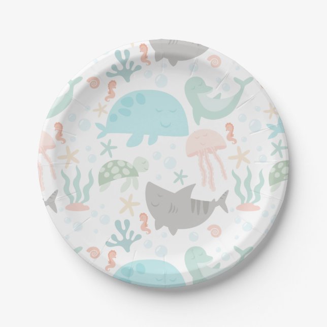 Under The Sea Baby  Paper Plate (Front)