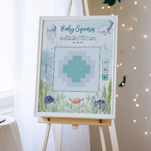 Under The Sea Baby Shower Betting Squares Sign