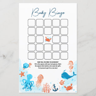 Under the Sea Baby shower bingo game