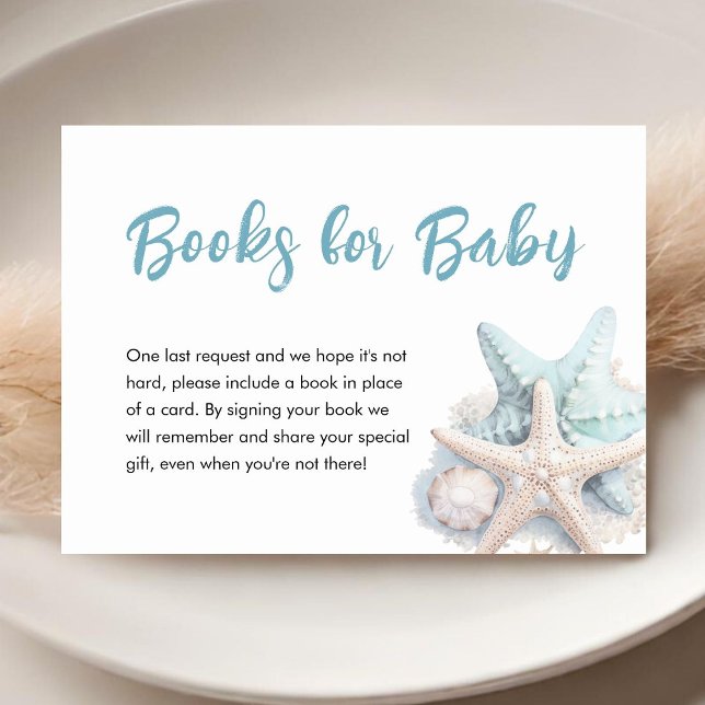 Under The Sea Baby Shower Books For Baby Enclosure Card (Creator Uploaded)