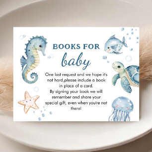 Under The Sea Baby Shower Boy Blue Book For Baby Enclosure Card