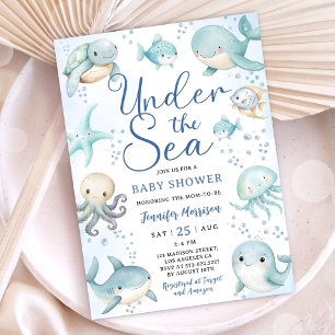 Under The Sea Baby Shower Boy Cute Ocean  Invitation