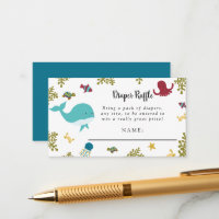 Under the Sea Baby Shower Cute Diaper Raffle  Encl