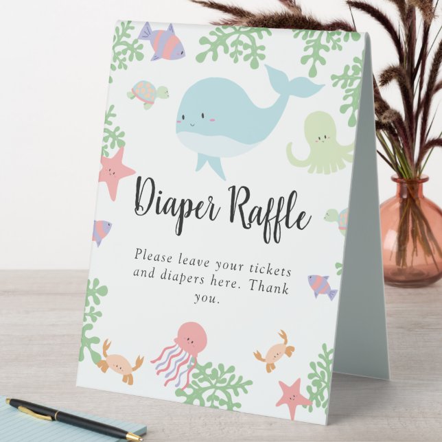 Under the Sea Baby Shower Diaper Raffle Pastel (In SItu (Table))