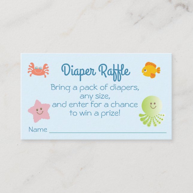 Under the Sea Baby Shower Diaper Raffle Ticket (Front)