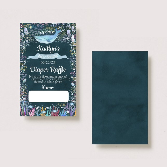 Under The Sea Baby Shower Diaper Raffle Ticket Enclosure Card (Creator Uploaded)